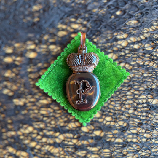 19th c. Tortoise Shell "P" Locket