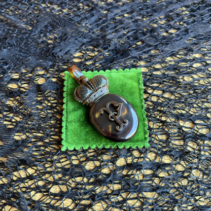 19th c. Tortoise Shell "P" Locket