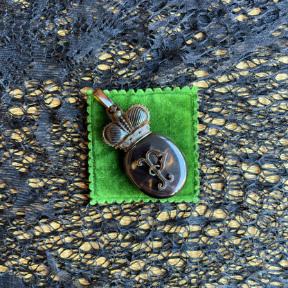 19th c. Tortoise Shell "P" Locket
