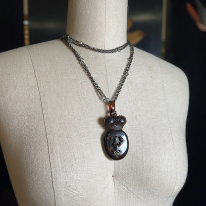 19th c. Tortoise Shell "P" Locket