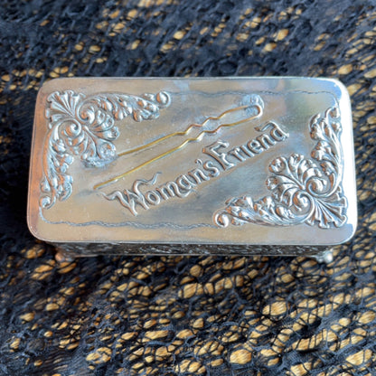 c. 1890s "Woman's Friend" Pin Box - Large