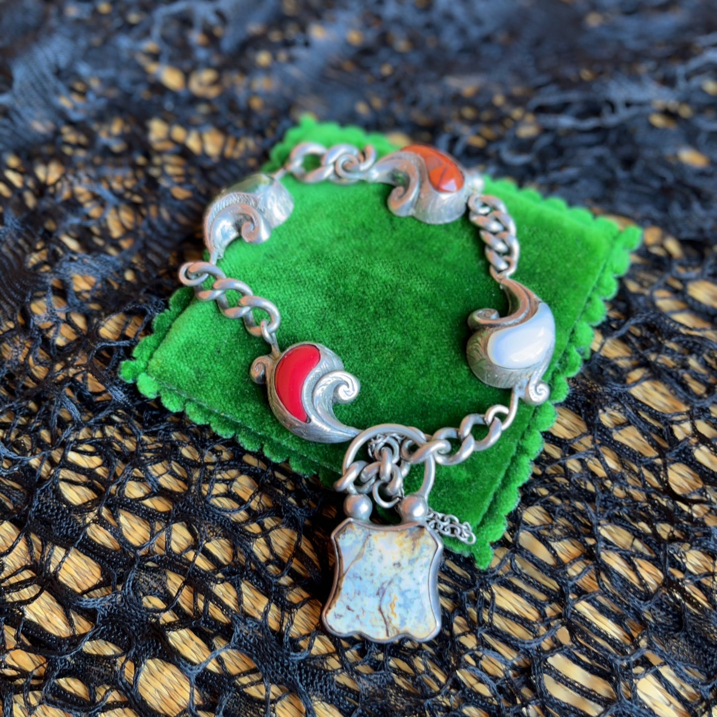 Victorian Scottish Agate Silver Bracelet