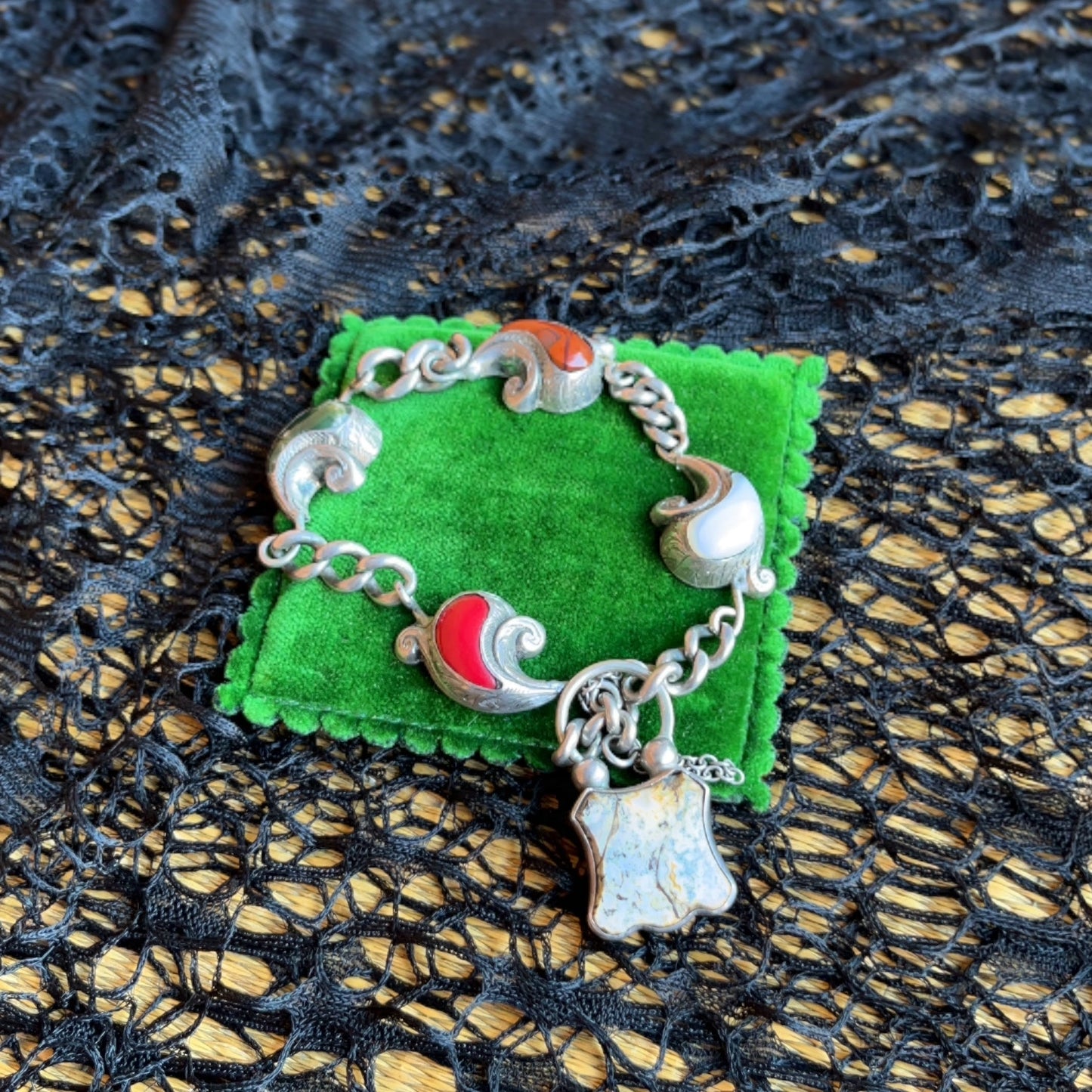 Victorian Scottish Agate Silver Bracelet