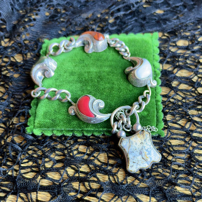 Victorian Scottish Agate Silver Bracelet
