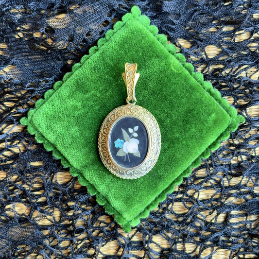 c. 1880s Pietra Dura Locket