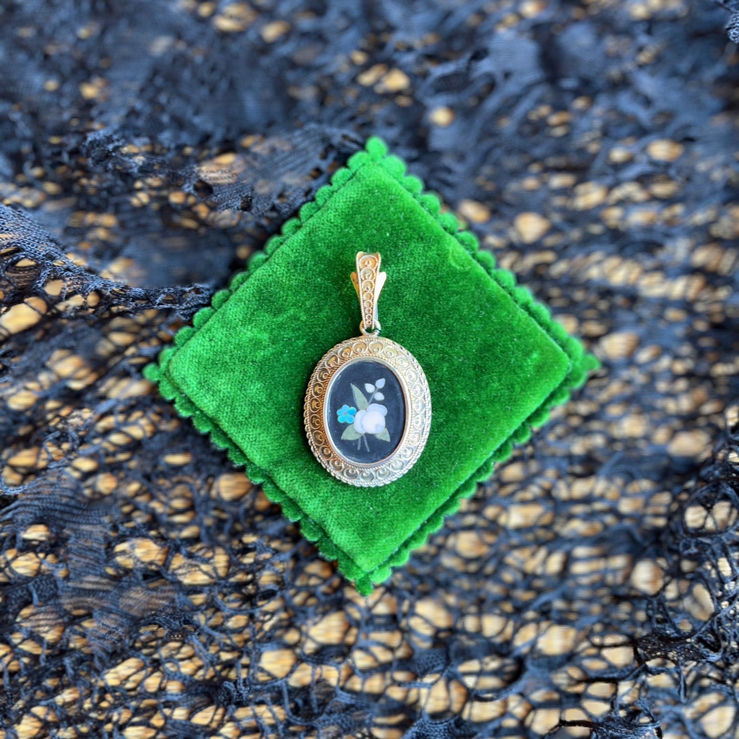 c. 1880s Pietra Dura Locket