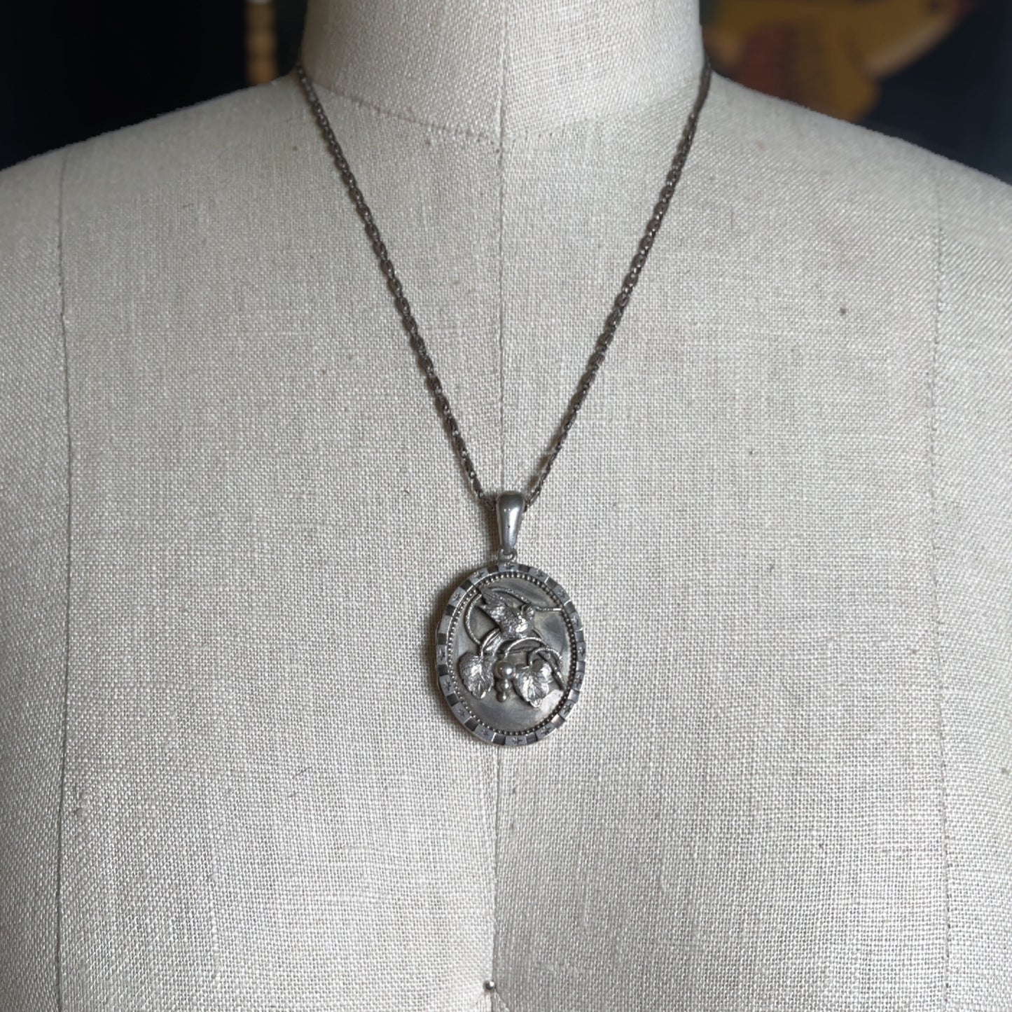 c. 1880s Victorian Aesthetic Movement Silver Locket