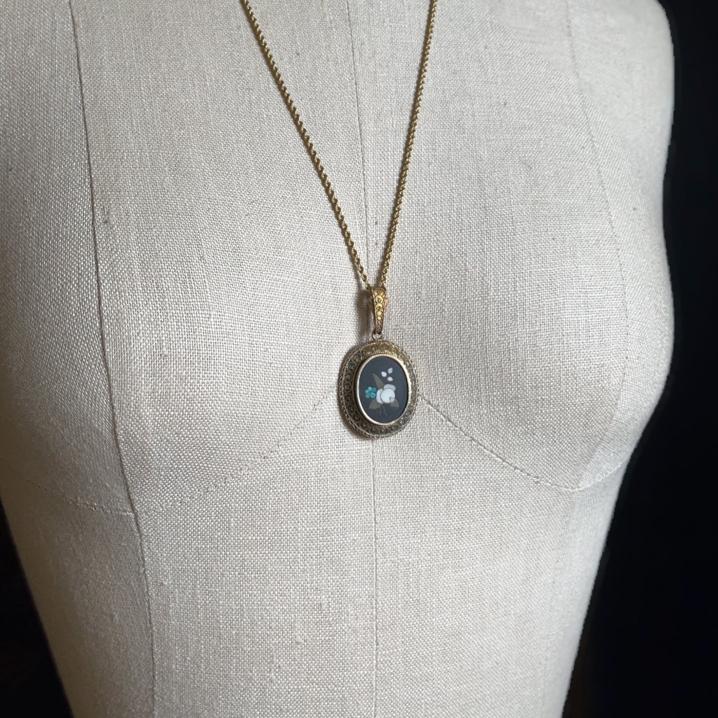 c. 1880s Pietra Dura Locket