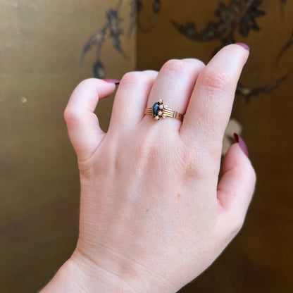 c. 1890s 10k Gold Cat's Eye Pearl Ring