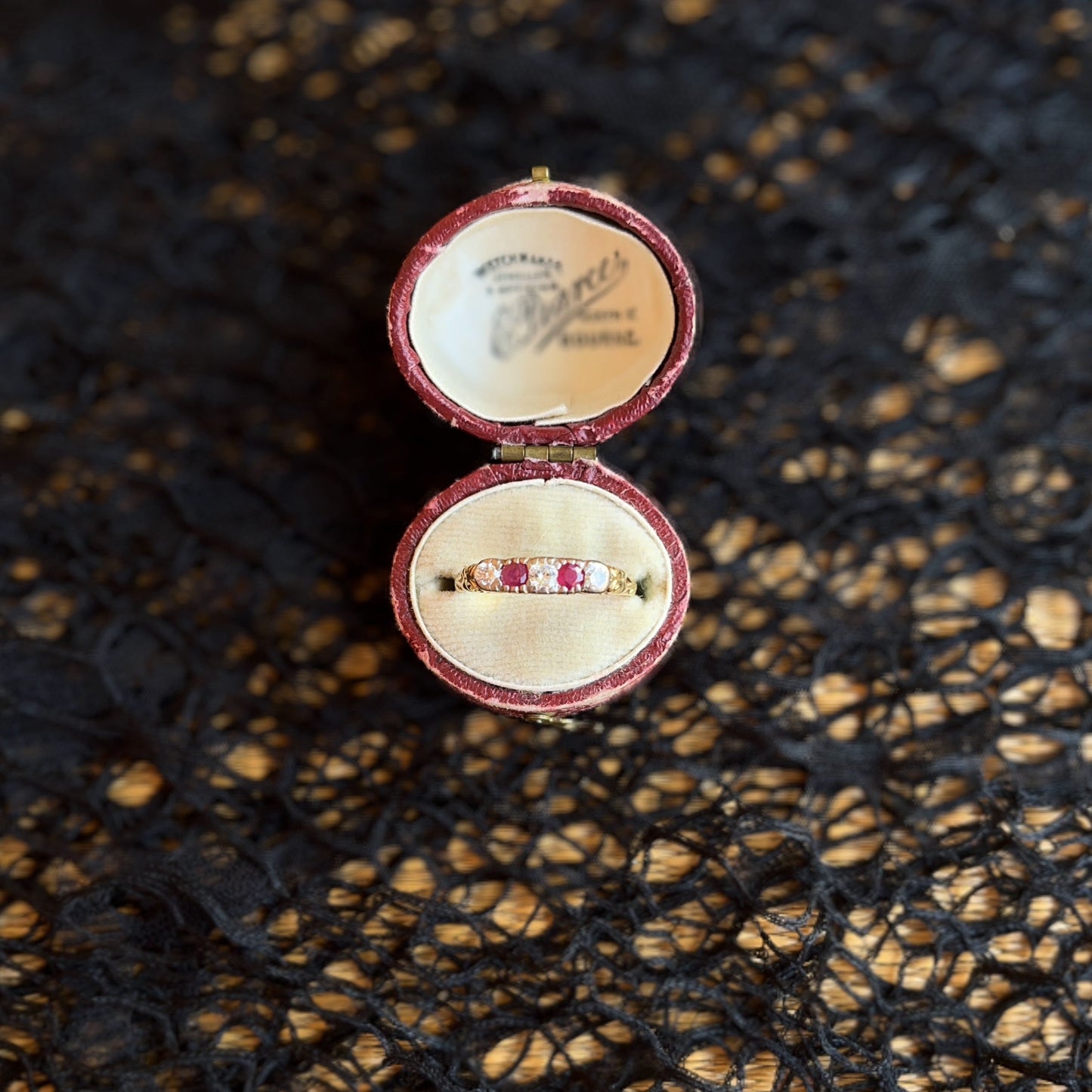 Early 20th c. 14k Gold Ruby Diamond Ring