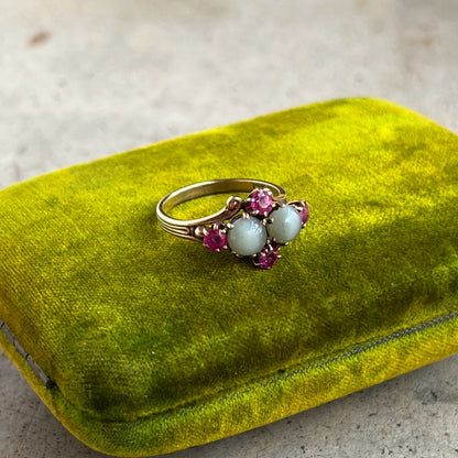 c. 1930s-1940s 14k Gold Cat's Eye Ruby Ring