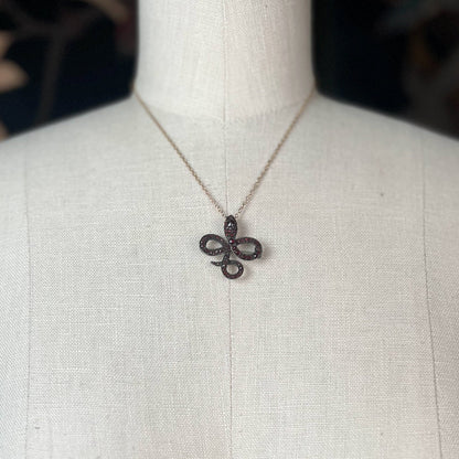 c. 1890s-1900s Garnet Snake Brooch