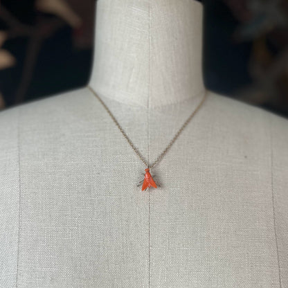 Early 19th c. 14k Gold Coral Fly Pendant