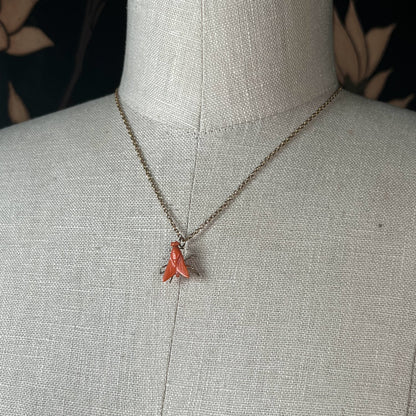 Early 19th c. 14k Gold Coral Fly Pendant
