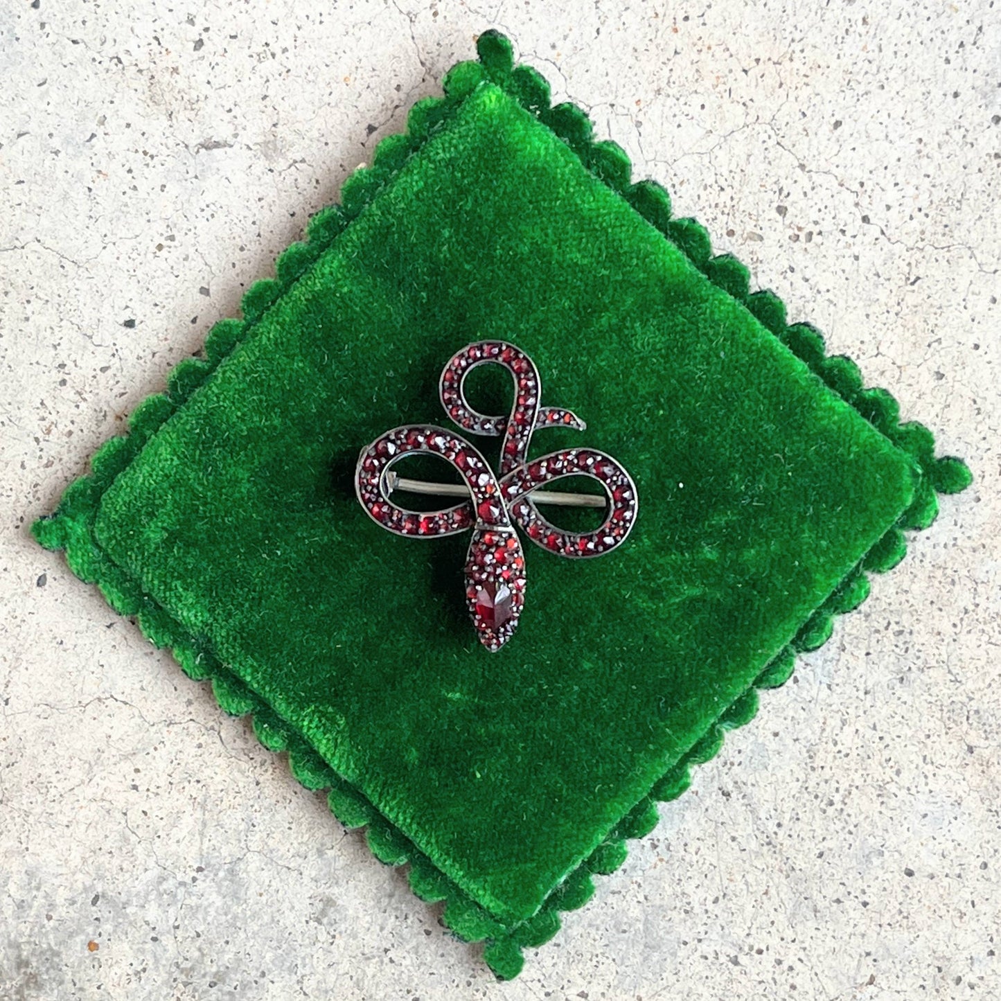 c. 1890s-1900s Garnet Snake Brooch
