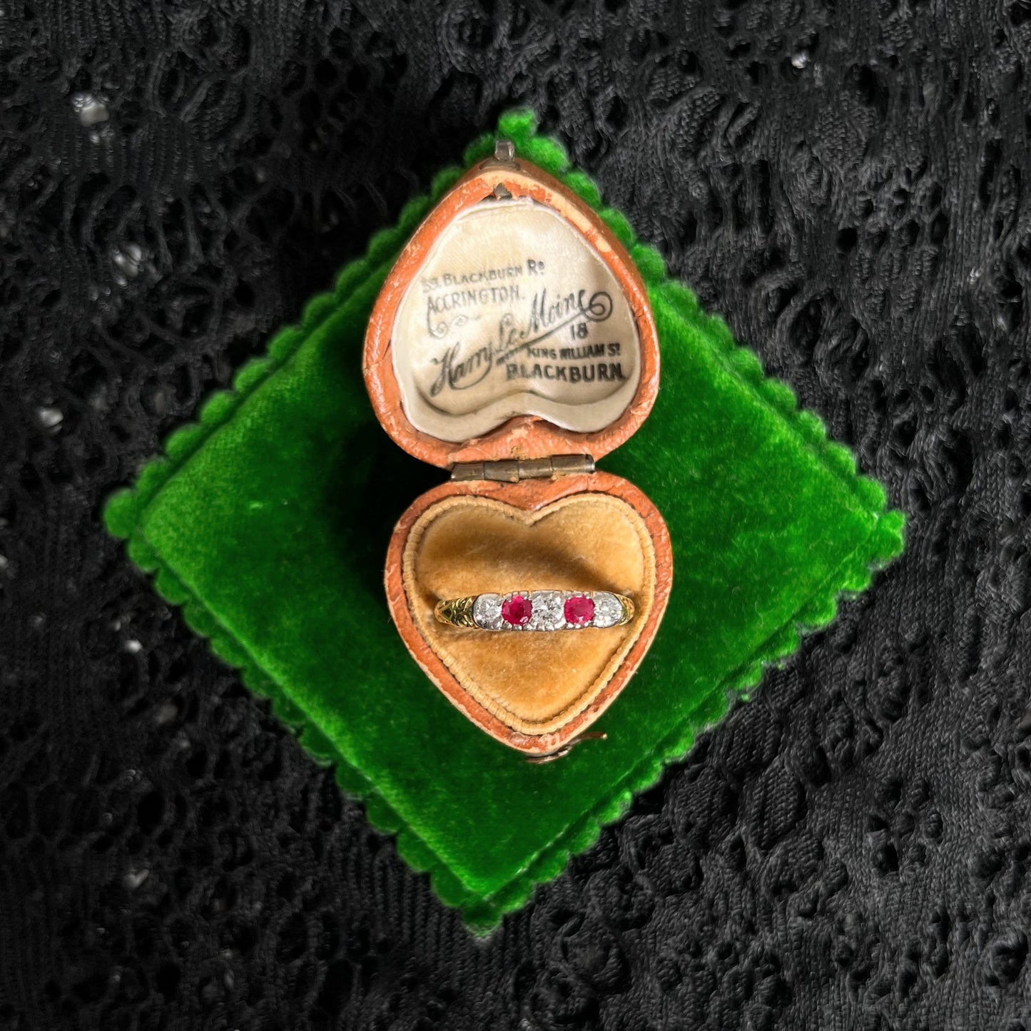 Early 20th c. 14k Gold Ruby Diamond Ring
