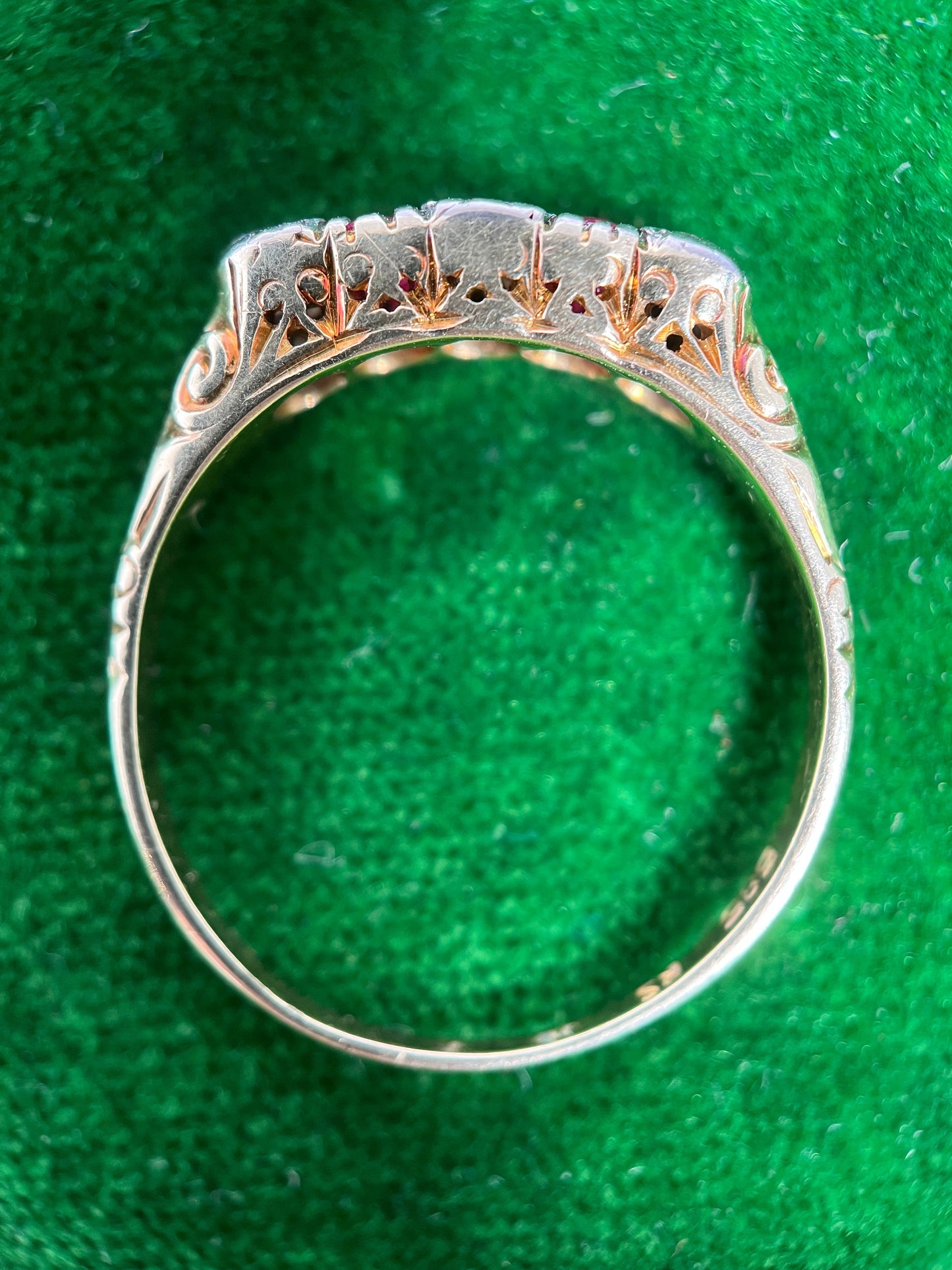 Early 20th c. 14k Gold Ruby Diamond Ring