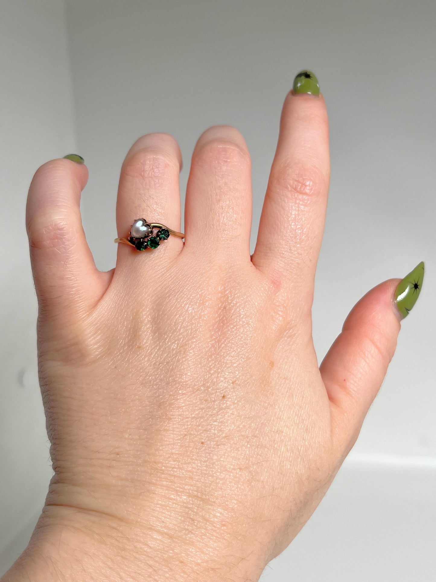 10k Gold Moonstone Heart Ring | As Is