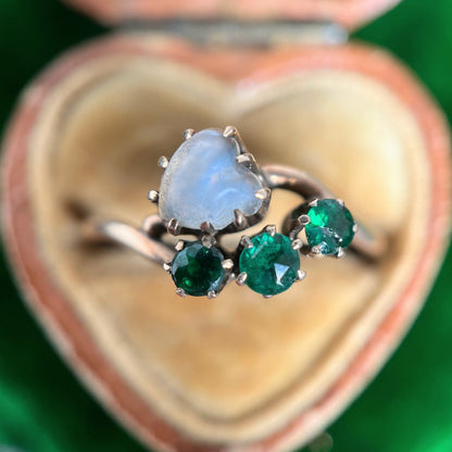 10k Gold Moonstone Heart Ring | As Is