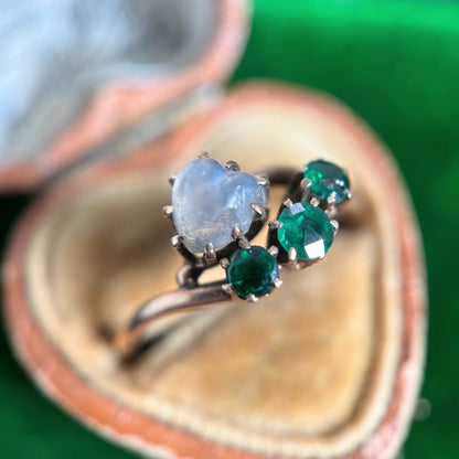 10k Gold Moonstone Heart Ring | As Is
