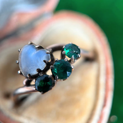 10k Gold Moonstone Heart Ring | As Is
