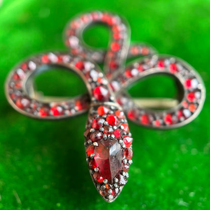 c. 1890s-1900s Garnet Snake Brooch