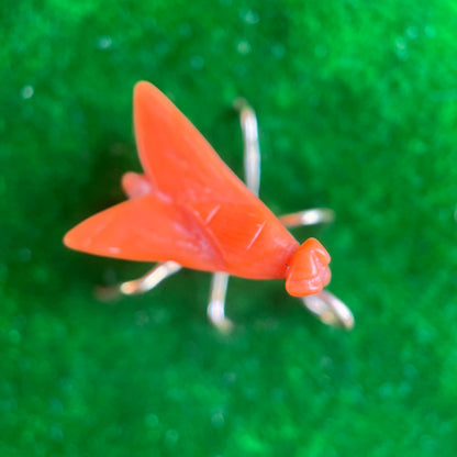 Early 19th c. 14k Gold Coral Fly Pendant