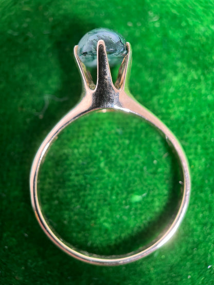 Early 20th c. 10k Gold Moss Agate Ring