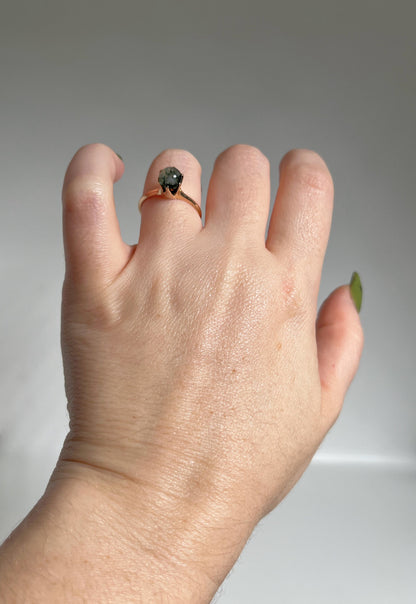 Early 20th c. 10k Gold Moss Agate Ring