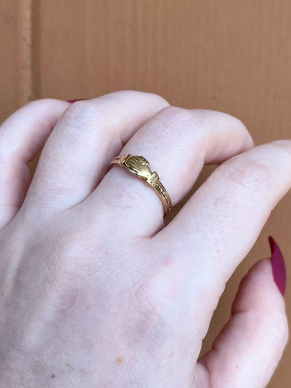 19th c. 14k Gold Fede Gimmel Ring