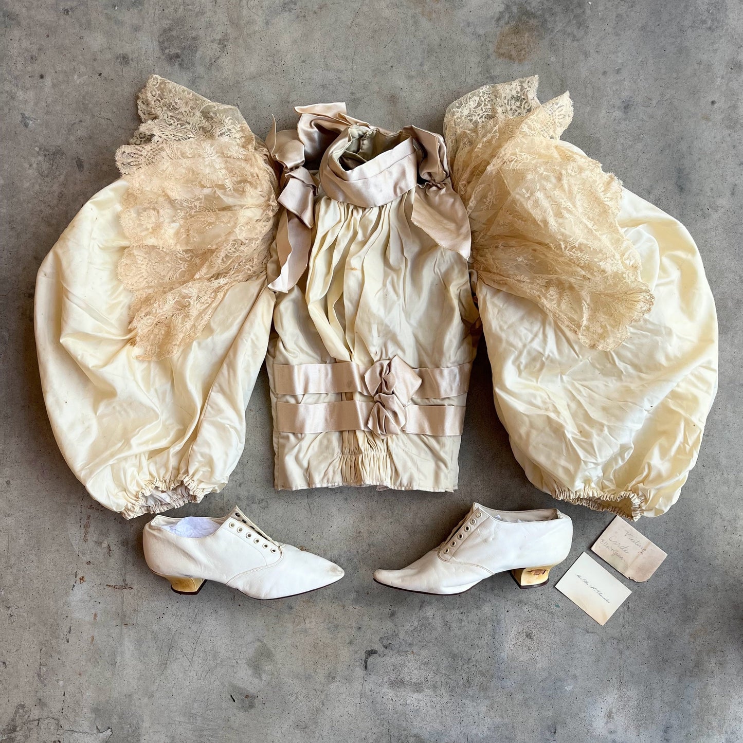 1890s Wedding Bodice + Shoes With Provenance