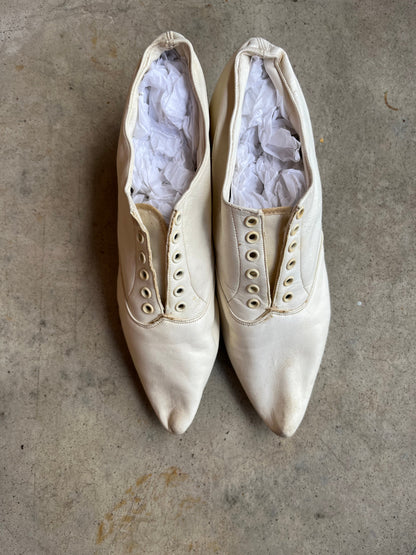 1890s Wedding Bodice + Shoes With Provenance