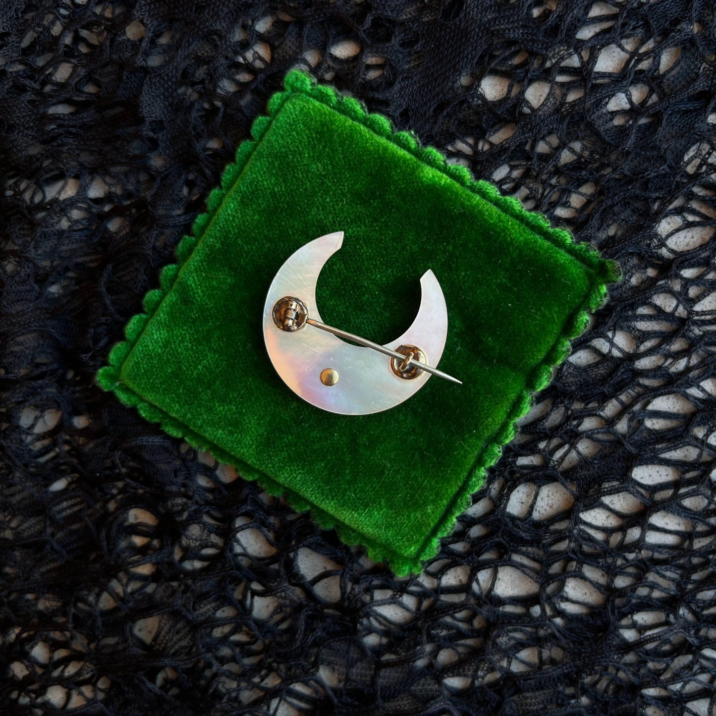RESERVED | Mid-19th c. Mother of Pearl Moon Brooch