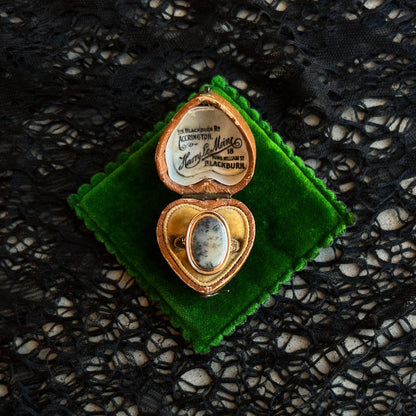 Late 19th c. 14k Gold Dendritic Agate Ring