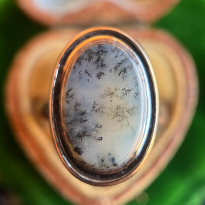 Late 19th c. 14k Gold Dendritic Agate Ring