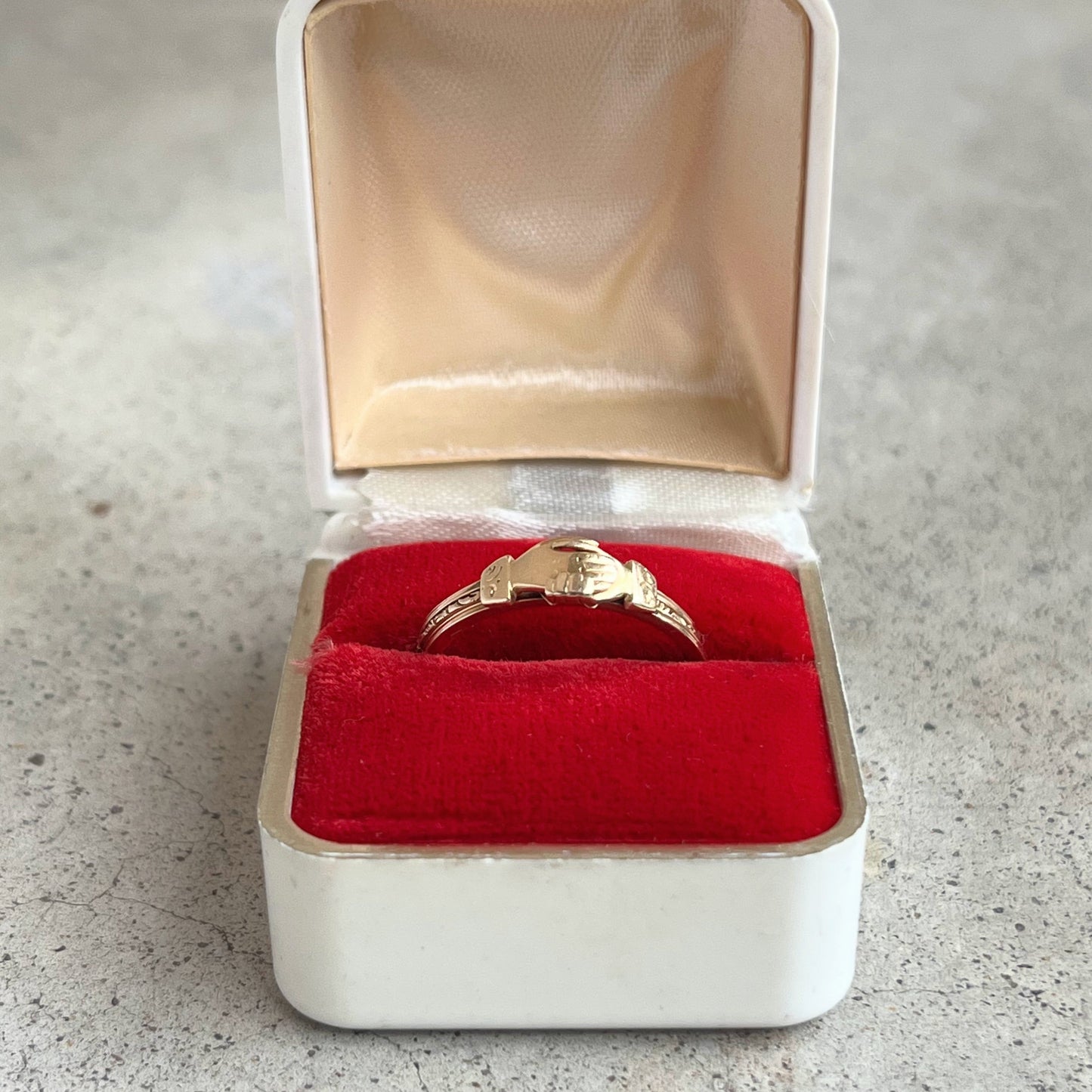 19th c. 14k Gold Fede Gimmel Ring