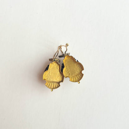 c. 1880s Gold Filled Hardstone Cameo Earrings
