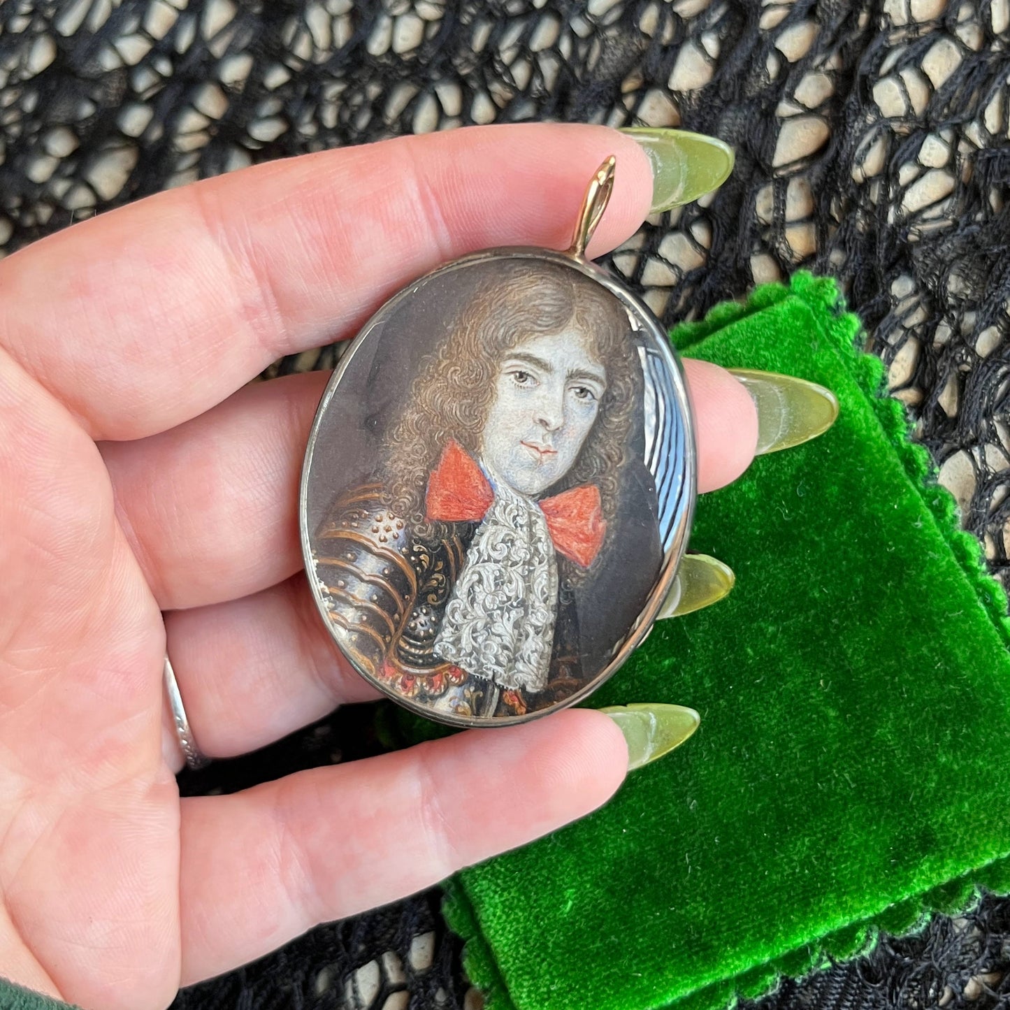 c. Late 17th - Early 18th Century Portrait Miniature Pendant