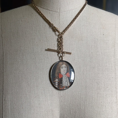 c. Late 17th - Early 18th Century Portrait Miniature Pendant