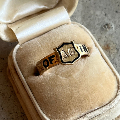 1875 'In Memory Of' 18k Gold Mourning Ring 'AG'