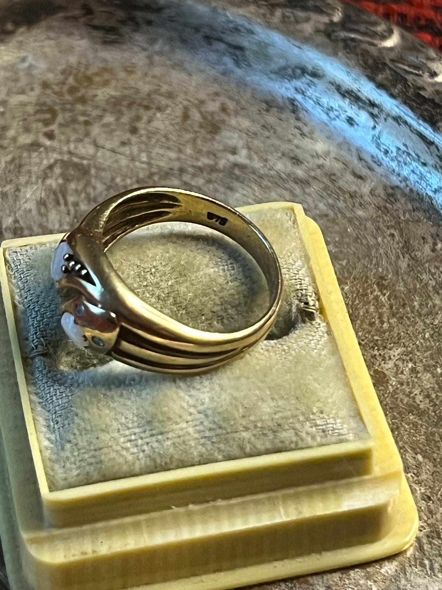 Victorian Opal Diamond Double Snake Ring