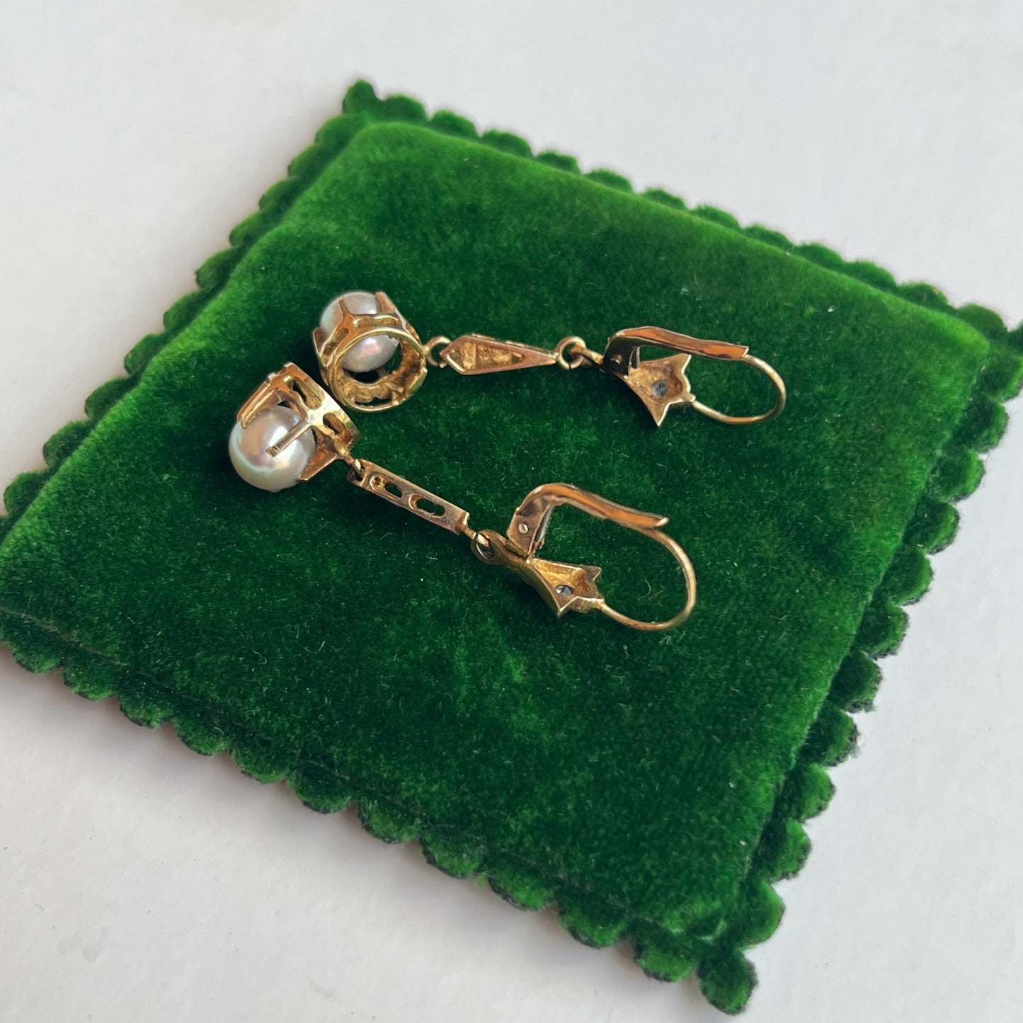 Early 20th c. 14k Gold Vermeil Earrings