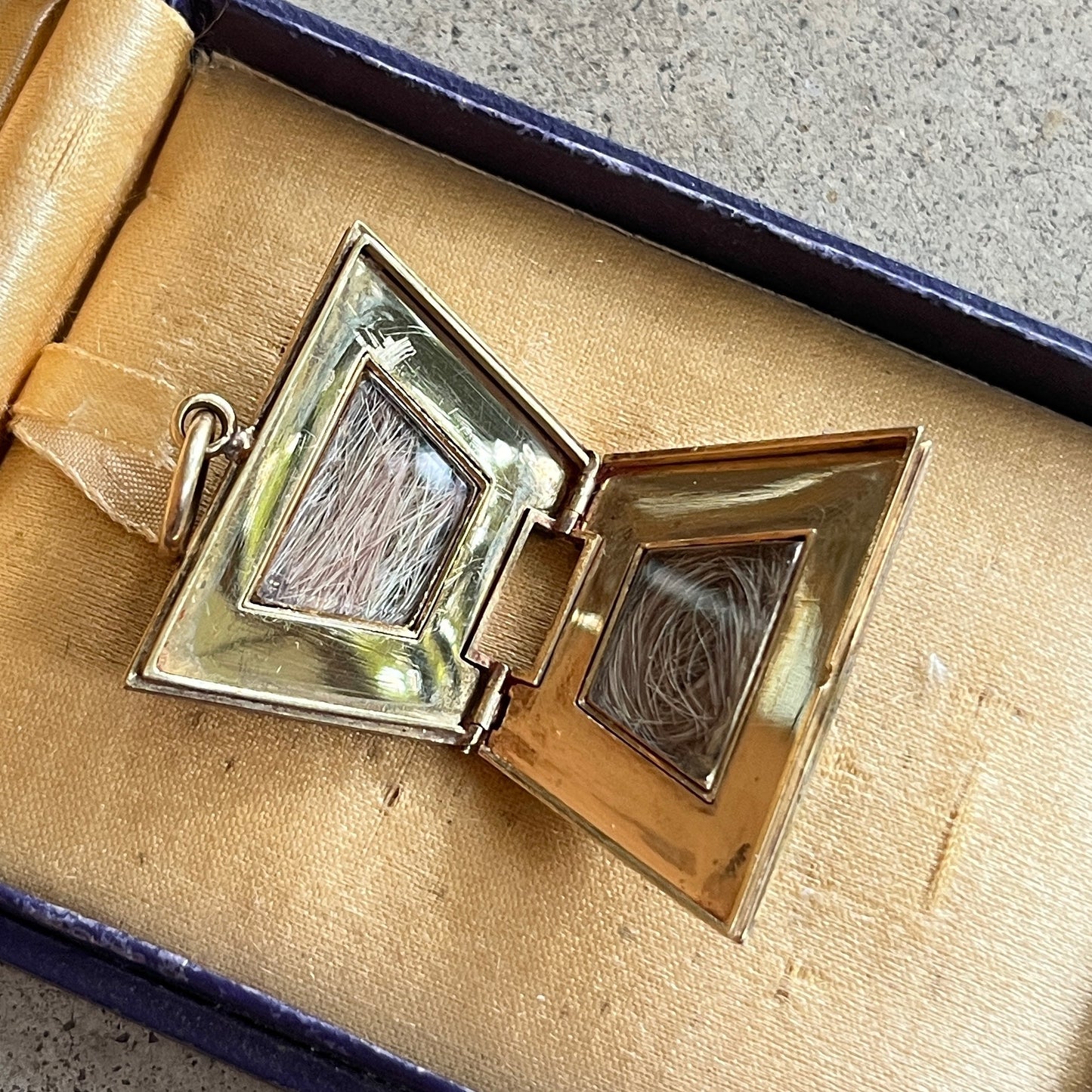 Mid-19th c. 14k Gold Enamel Locket with Hair