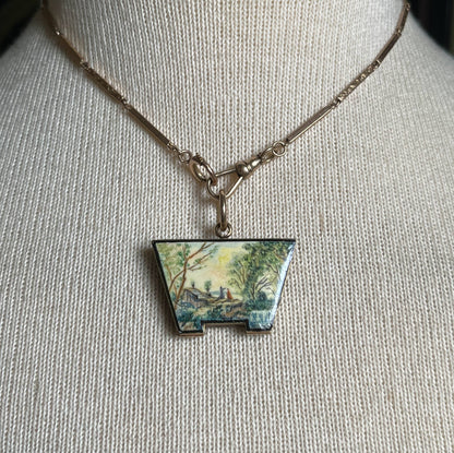 Mid-19th c. 14k Gold Enamel Locket with Hair