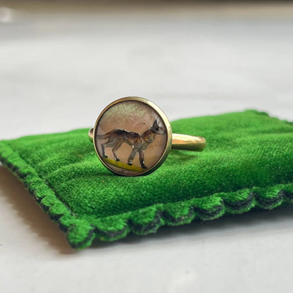 14k Gold Essex Crystal Dog Conversion Ring