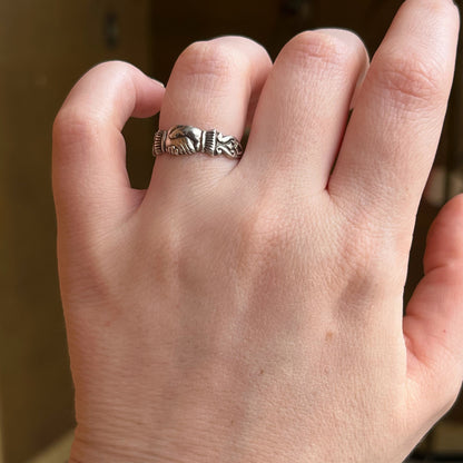 1880s Sterling Silver Fede Ring | Hallmarked 1884