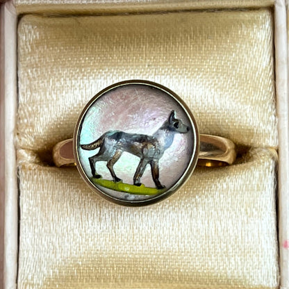 14k Gold Essex Crystal Dog Conversion Ring