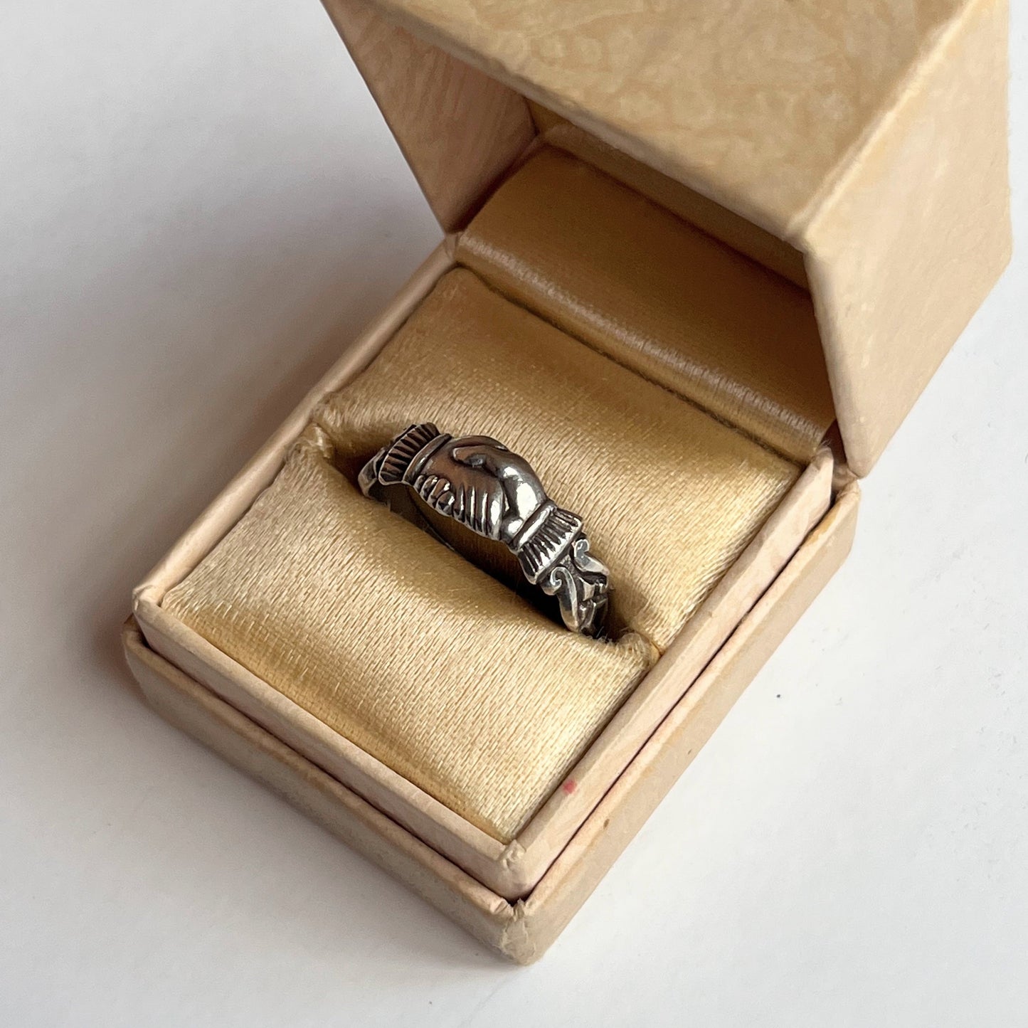 1880s Sterling Silver Fede Ring | Hallmarked 1884