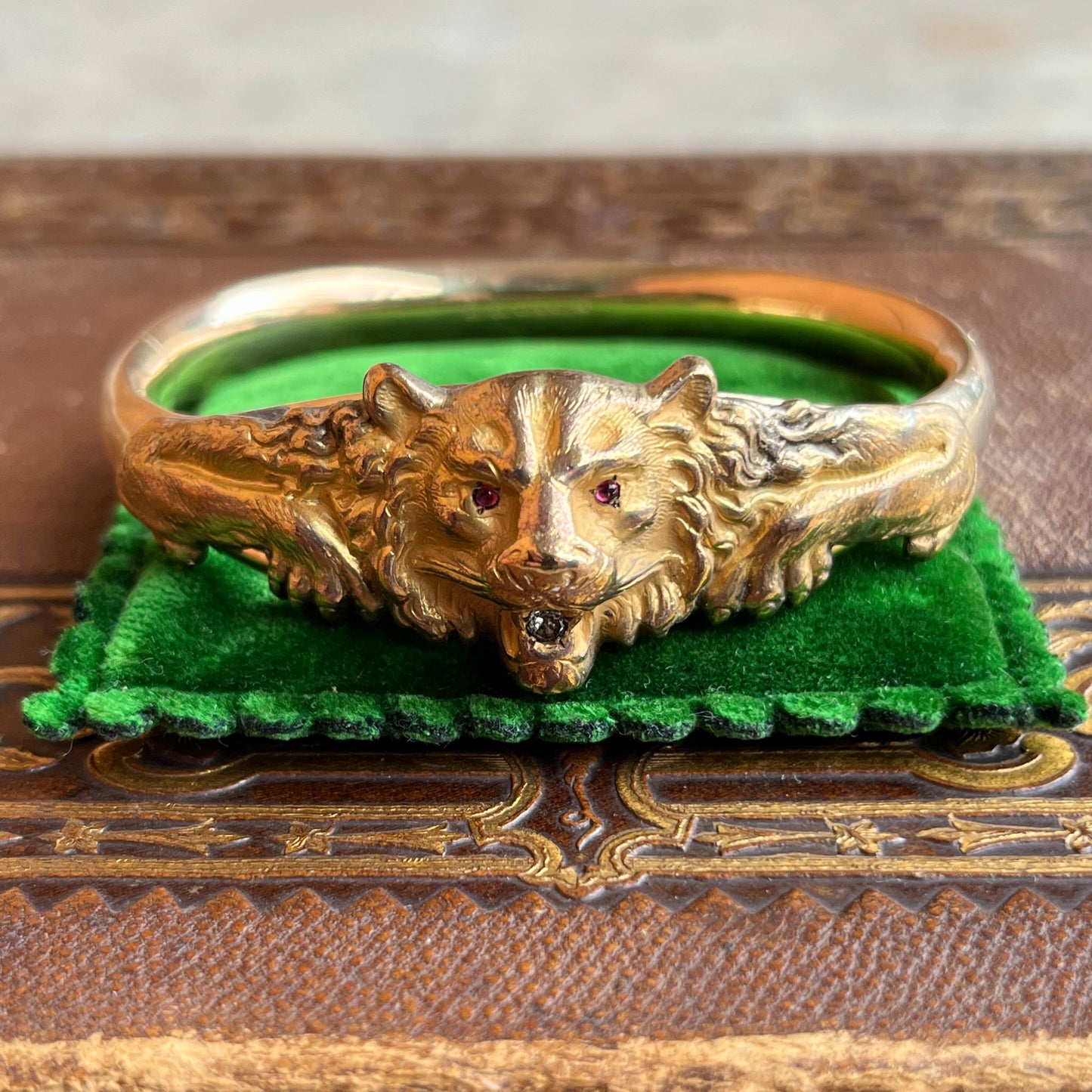 c. 1900s Gold Filled Lion Bracelet