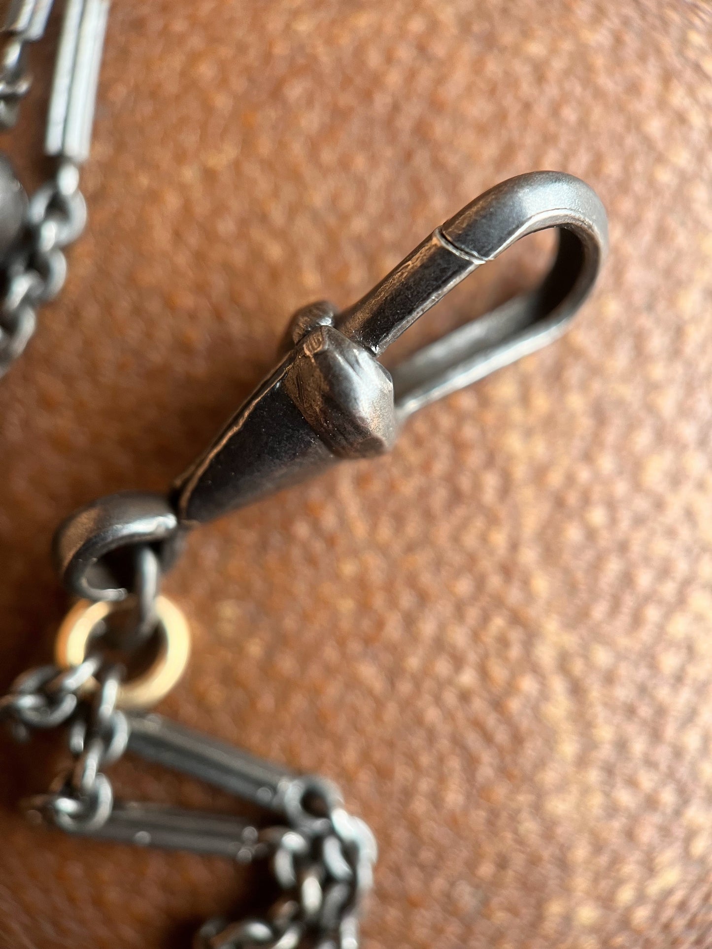 Antique Gunmetal Long Guard Chain w/ Metal Spheres